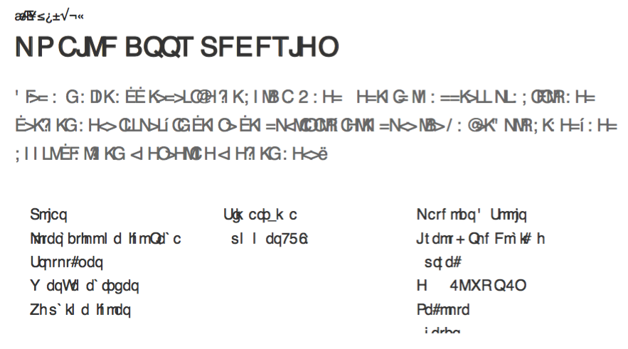 Completely scrambled characters